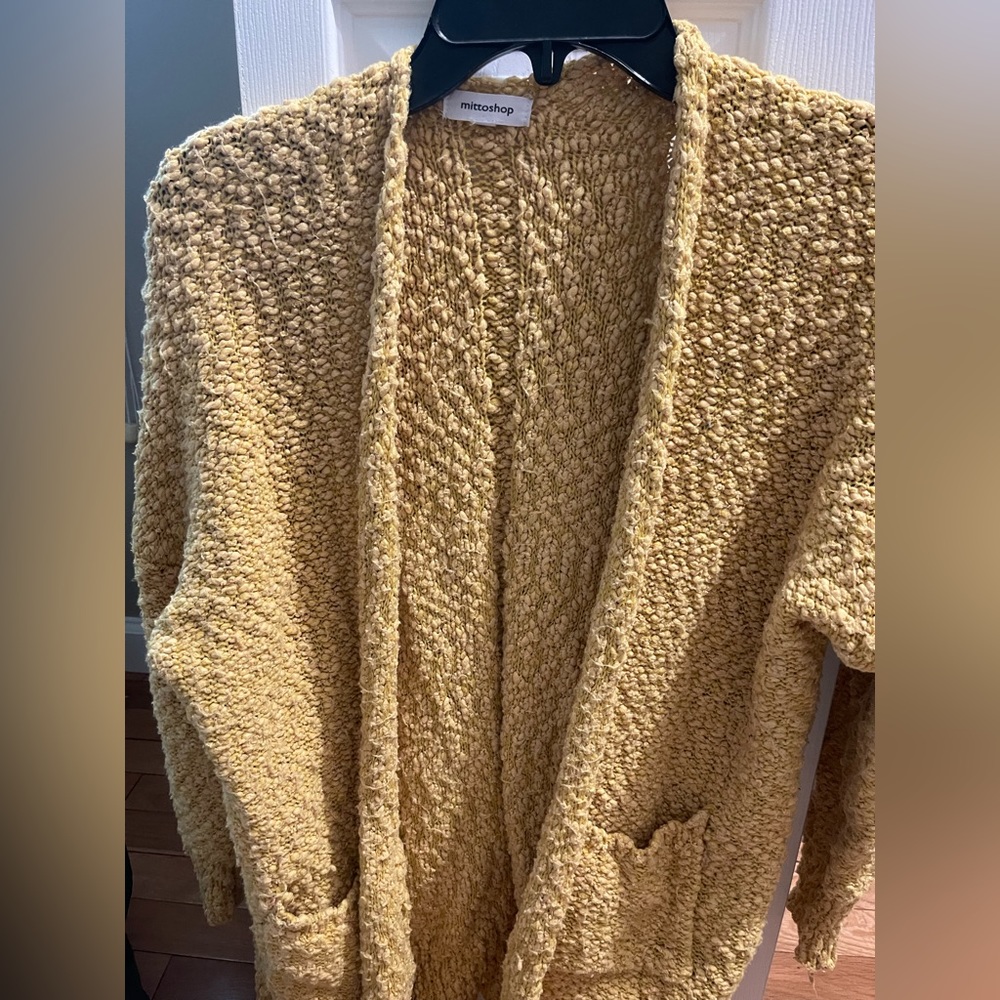 Mustard Colored Knit Cardigan, Size S/M